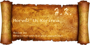 Horváth Korinna névjegykártya