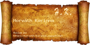 Horváth Korinna névjegykártya